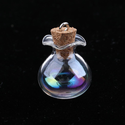 10pcs Mini Botella Colgantes De Cristal Frascos De Tapón De