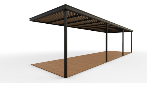 Pergolas Estructura De Hierro Con Madera X M2