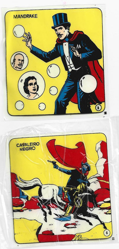 2 Figurinha Super Herois Mandrake Cavaleiro Negro - Plastico