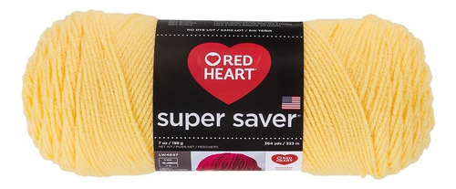 Estambre Red Heart Acrílico Liso Super Saver Coats Color 0235 Lemon