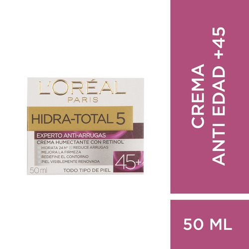 Crema Facial Antiarrugas +45 L'oréal Paris Hidra Total 5