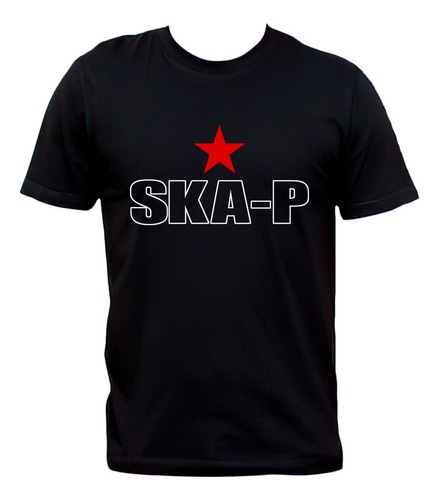 Remera Negra Ska-p Estrella 100% Algodón