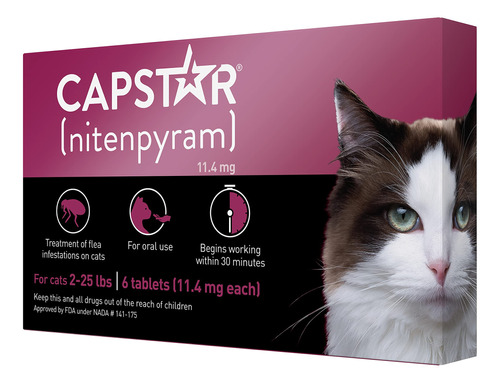 Capstar (nitenpiram) Para Gatos, Tratamiento Oral De Pulgas.