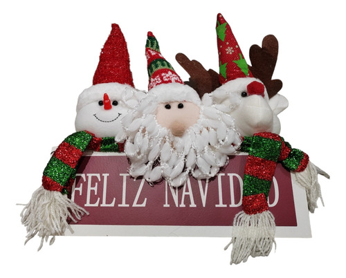 Adorno Colgante Feliz Navidad Decoración Puerta Hogar 23cm