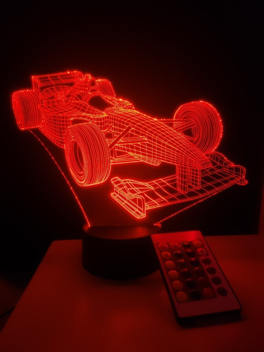 Imagen 2 de 8 de Lampara Led 3d Con Control Carro De Carreras