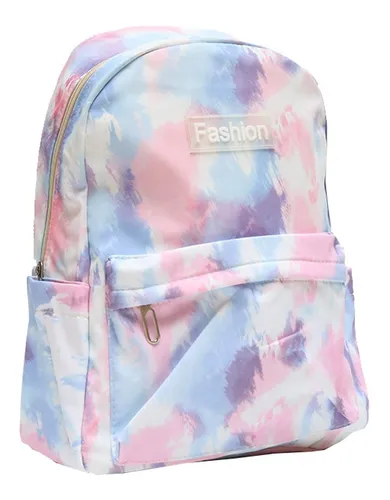 Mochila Infantil Para Niñas Tela Tie Dye Estampado 4-12 Años