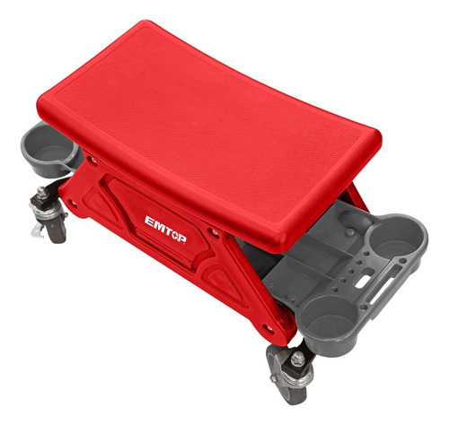 Silla Banqueta De Mecanico Cap 130kg 360grados 4 Ruedas Color Rojo