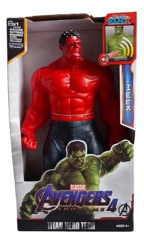 Muñeco Hulk Rojo Avengers Luz Sonido Alternativo 30cm