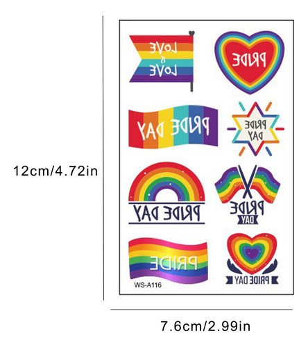 Tatuajes Temporales Lgbt Con Bandera Colorida, Orgullo, Band