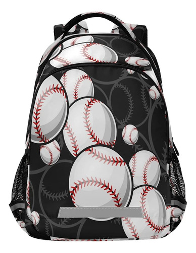 Mochila Deportiva Con Diseño De Pelota De Béisbol, Mochila E