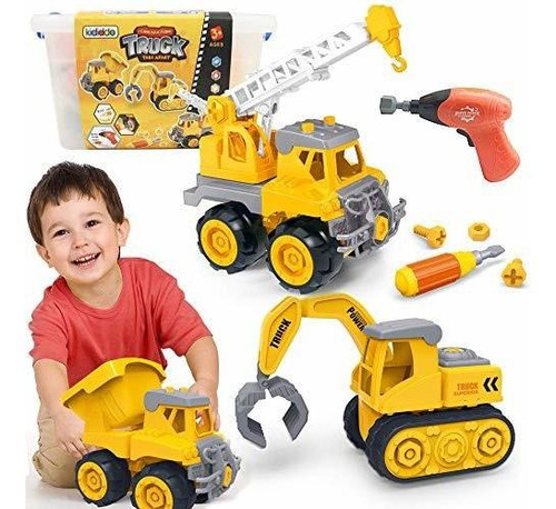 Kididdo Take Apart Truck For Boys And Girls,set Of 3 Constr