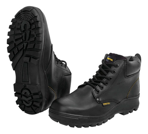 Zapatos Con Casco #28 Negro Agujeta Bicolor Pretul