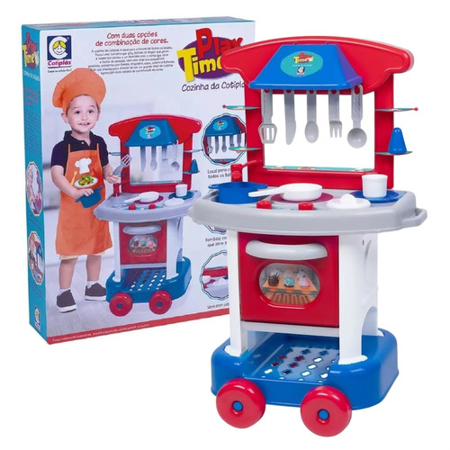 Brinquedo Cozinha Infantil C/ Acessórios Fogão Pia Cotiplas 