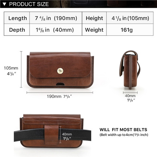Riñonera Hombre Cuero Para Celular De 6.9 Pulgadas