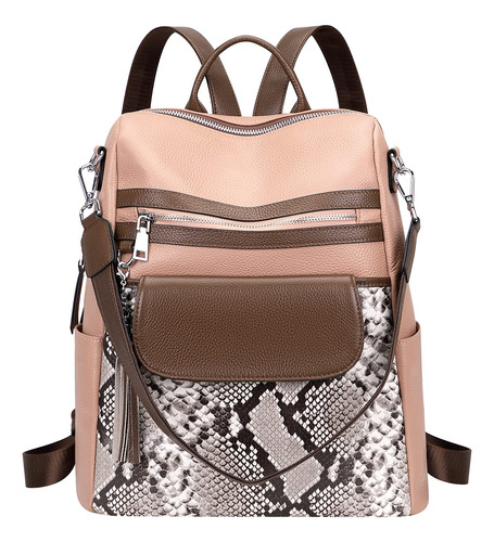 Altosy Mochila De Cuero Genuino Para Mujer, Bolso De Hombro