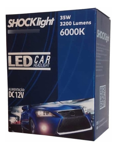 Par Lâmpadas Ledcar Headlight Shocklight Led 6000k 35w