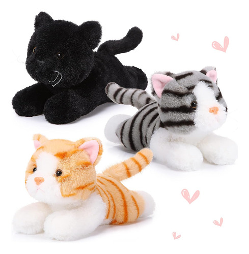 3 Piezas 9 Pulgadas Peluche De Gato Animal De Peluche Gato L