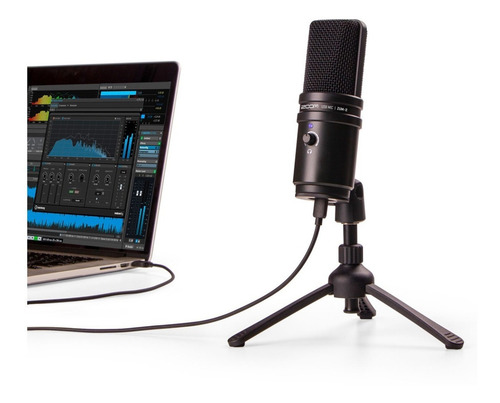 Microfone Usb Zoom Zum-2 Supercardioide Podcast E Streaming Cor Preto