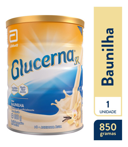 Suplemento Em Pó Glucerna Abbott Em Lata De 850g Baunilha