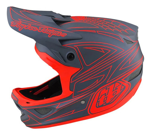 Casco De Bicicleta D3 Fiberlite Spiderstripe Gris Rojo Tld Color Camuflado Verde Talla M