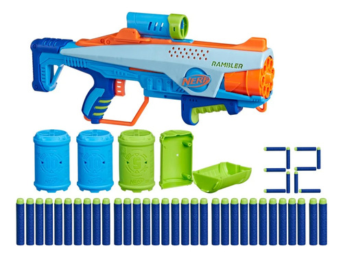 Nerf Elite Junior - Set De Inicio - Lanzador Easy Play Azul