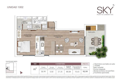Apartamento En Venta De 1 Dormitorio En Punta Carretas