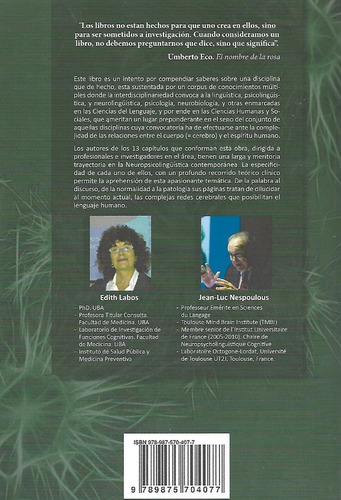 Neuropsicolinguistica. Recorrido Clinico, Elementos Conceptu
