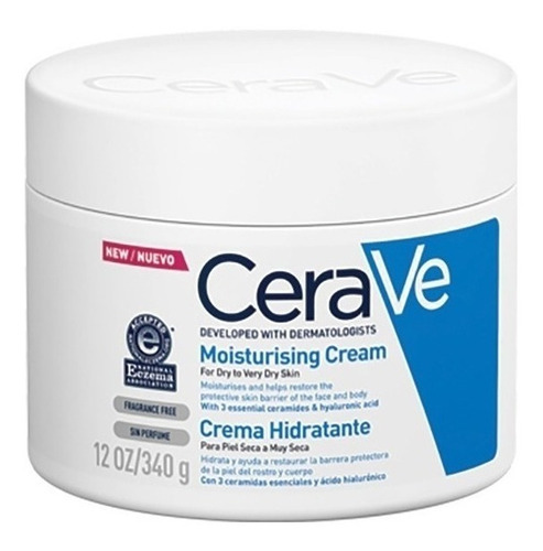 Crema Hidratante Cerave Piel Seca Muy Seca Sin Perfume 340gr