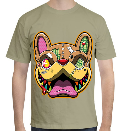 Playera Diseño French Bulldog - Crazy Head 1