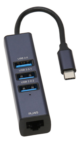 Hub Usb C 4 En 1, Puerto Rj45 Gigabit Ethernet, 3 Puertos Us
