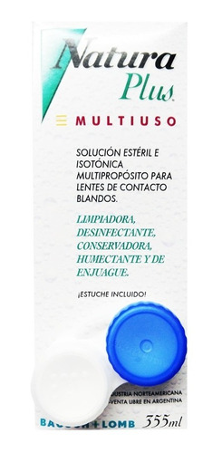 Imagen 1 de 3 de Natura Plus 355 Ml Liquido Multiuso Lentes Contacto +estuche