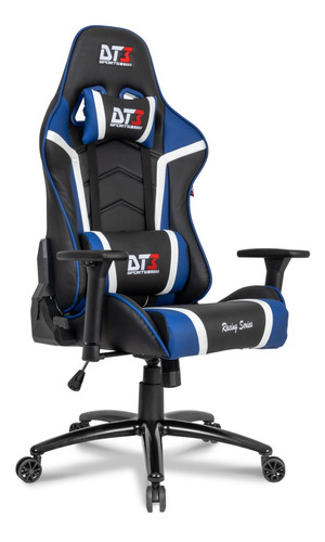 Cadeira de escritório DT3sports Módena gamer ergonômica  azul com estofado de couro sintético