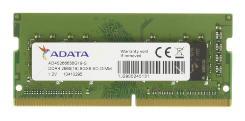 Imagen 1 de 2 de Memoria RAM Premier color verde 8GB 1 Adata AD4S266638G19-S