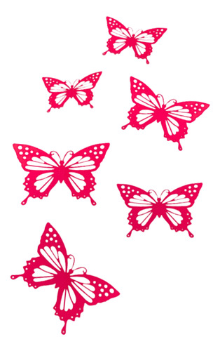Mariposa Decorativa Fluor X6 Unidades