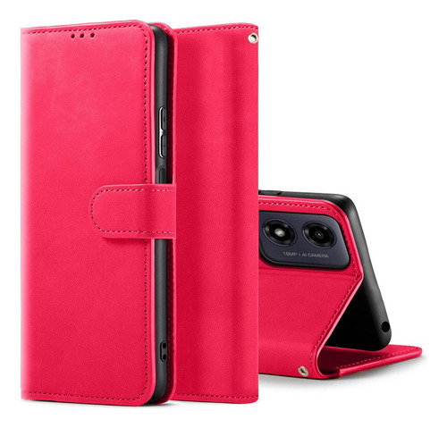 For Motorola Moto G04 Pu Wallet Magnetic Clasp Card Case -z