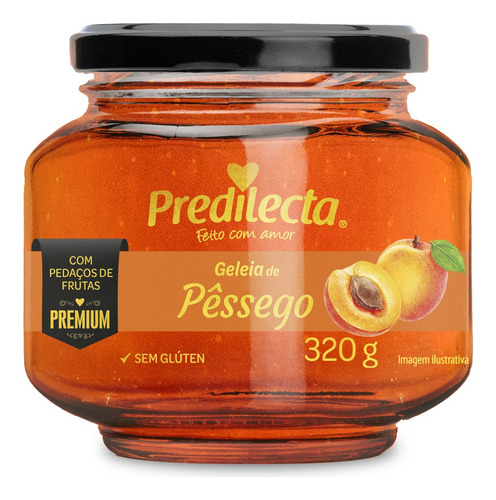 Geléia Predilecta Premium pêssego em vidro sem glúten 320 g