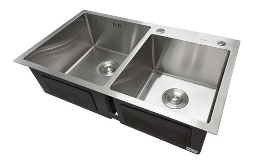 Cuba Dupla Inox 304 Quadrada Gourmet Plana Cozinha 78x45