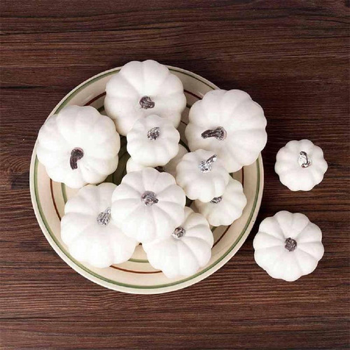 12 Piezas Realista Cosecha De Otoño Pequeñas Calabazas
