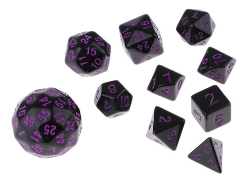 10 Peças Dados Poliédricos Acrílico Para Dungeons And Dragon