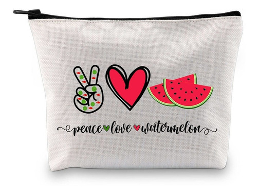 Jxgzso Sandía Fruta Maquillaje Bolsa Paz Amor Sandía Cosméti