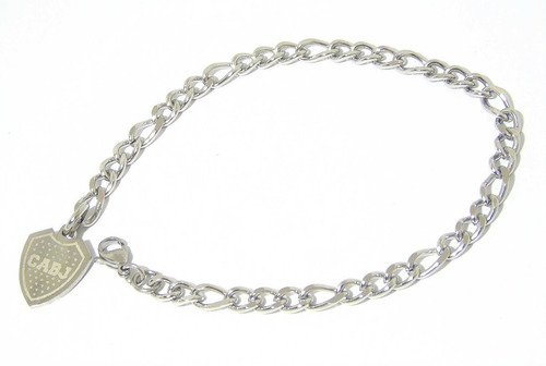 Imagen 2 de 7 de Pulsera Acero Quirurgico Dije River Boca Etc + Grabado Laser
