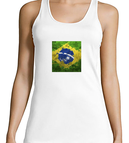Musculosa Mujer Bandera Brasil Orden Y Progreso Patria P2