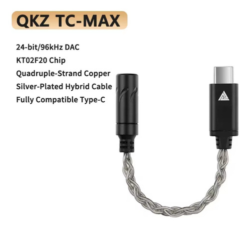Dac Amplificador Para Audífonos Qkz Tc Max Black Negro 1 W