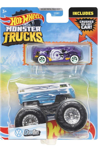 Hot Wheels Monster Truck Dragbus Incluye Coche