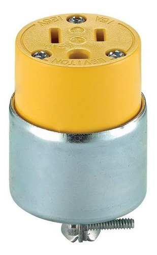 Conector De Vinil Blindado 15amp 125v Amarillo 515ca Leviton