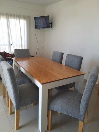 Imagen 2 de 9 de Juego De Comedor, Mesa Exten Color Paraiso+6 Sillas Chenille