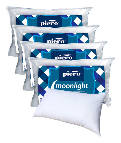 Combo X4 Almohadas Piero Moonlight 70x40 Fibra Antialérgica