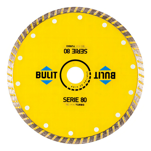Disco Diamantado Bulit Para Amoladora S80 Turbo 180mm Color Amarillo