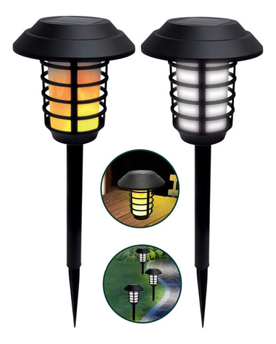 Luces Solares De Jardin Lamparas 2 En 1 Antorcha Solar 2und