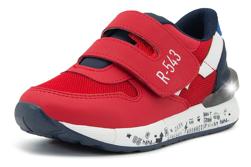Tenis Niño Roddyck Luces Casual Confort Color Rojo 15-17.5